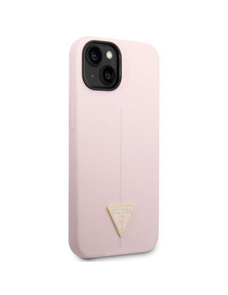 Guess Silicone Triangle dėklas iPhone 14 Plus - violetinis Guess Silicone Triangle dėklas iPhone 14 Plus - violetinis