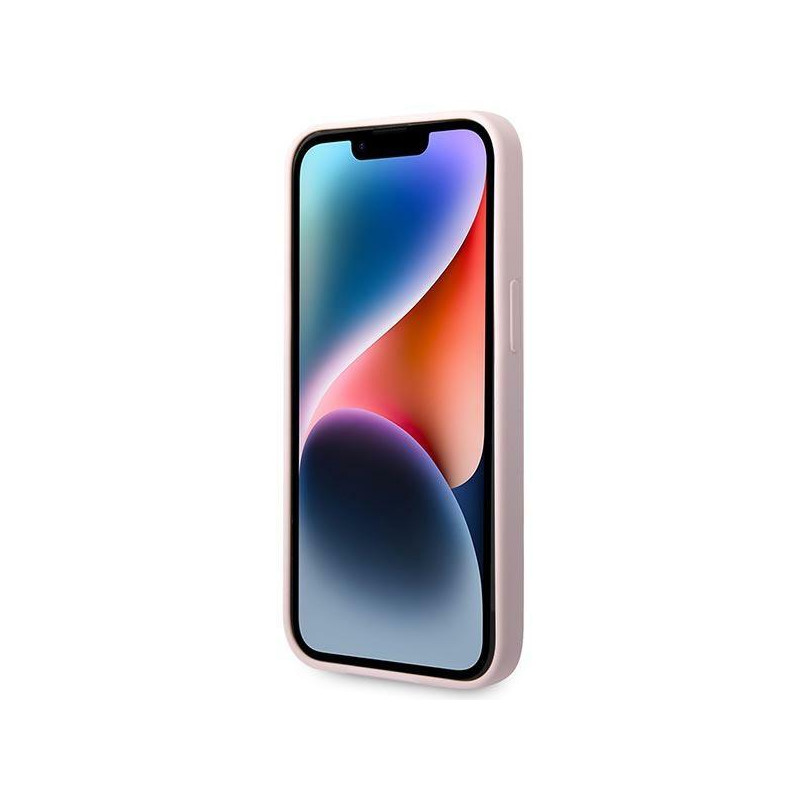 Guess Silicone Triangle dėklas iPhone 14 Plus - violetinis