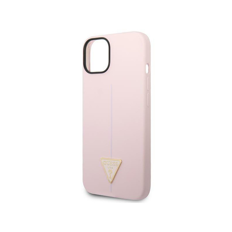 Guess Silicone Triangle dėklas iPhone 14 Plus - violetinis