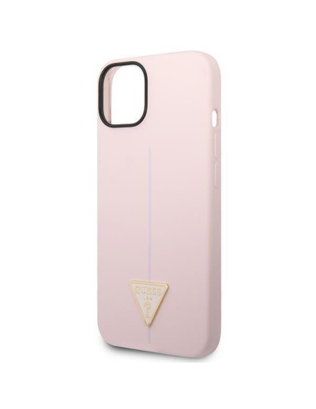 Guess Silicone Triangle dėklas iPhone 14 Plus - violetinis Guess Silicone Triangle dėklas iPhone 14 Plus - violetinis