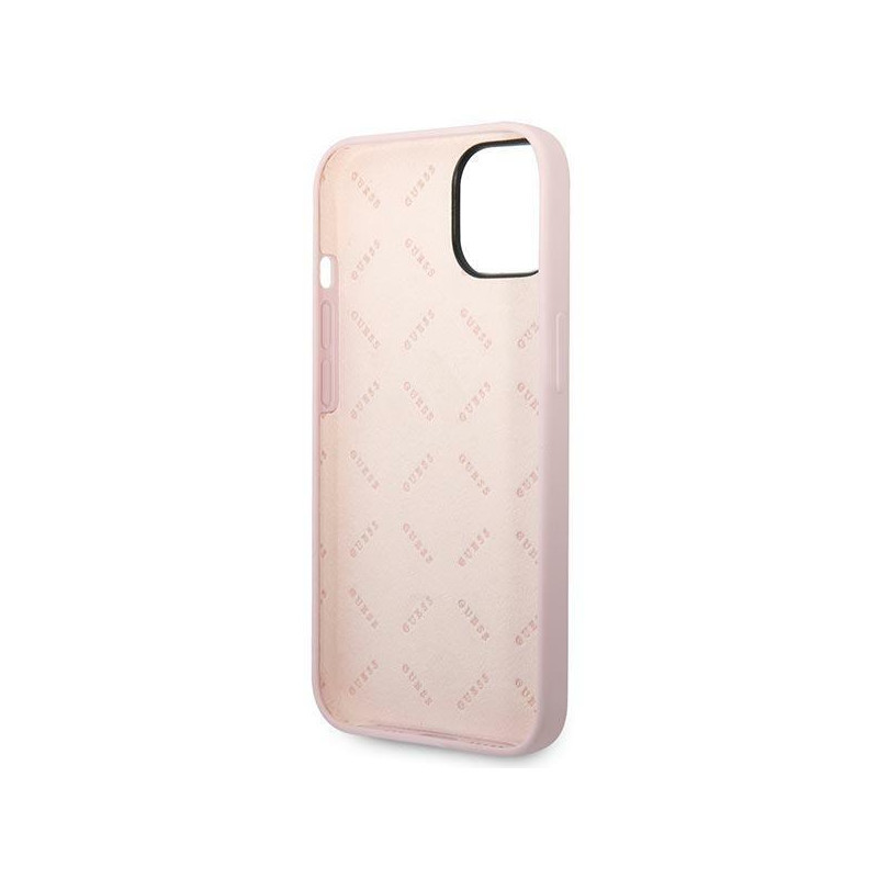 Guess Silicone Triangle dėklas iPhone 14 Plus - violetinis