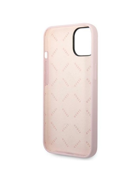 Guess Silicone Triangle dėklas iPhone 14 Plus - violetinis Guess Silicone Triangle dėklas iPhone 14 Plus - violetinis