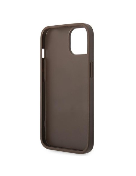 Guess 4G Metal Gold Logo dėklas iPhone 14 - rudas Guess 4G Metal Gold Logo dėklas iPhone 14 - rudas