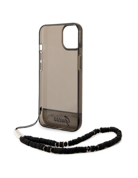 Guess Translucent Pearl Strap dėklas iPhone 14 - juodas
