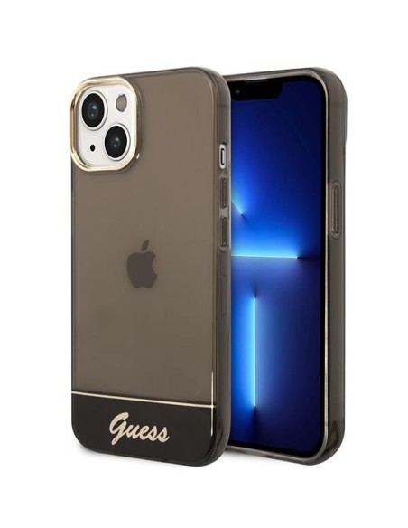 Guess Permatomas dėklas iPhone 14 - juodas
