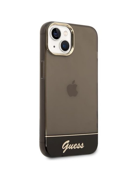 Guess Permatomas dėklas iPhone 14 - juodas