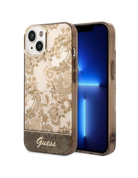 Guess Porcelain Collection dėklas iPhone 14 - smėlio spalvos Guess Porcelain Collection dėklas iPhone 14 - smėlio spalvos