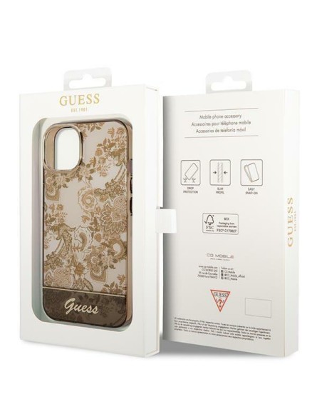 Guess Porcelain Collection dėklas iPhone 14 - smėlio spalvos Guess Porcelain Collection dėklas iPhone 14 - smėlio spalvos