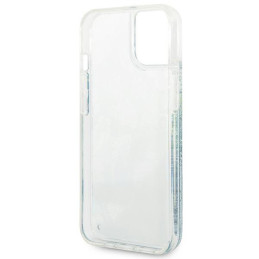 Guess Flower Liquid Glitter dėklas iPhone 14 - žalias