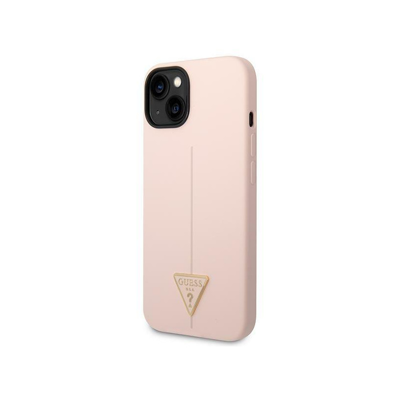 Guess Silicone Triangle dėklas iPhone 14 - rožinis