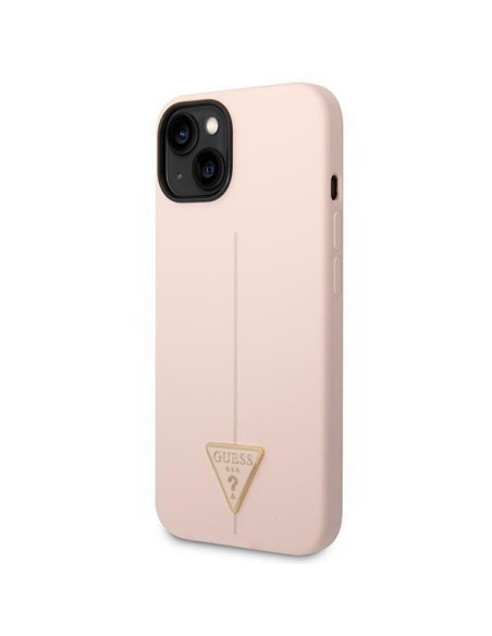 Guess Silicone Triangle dėklas iPhone 14 - rožinis Guess Silicone Triangle dėklas iPhone 14 - rožinis