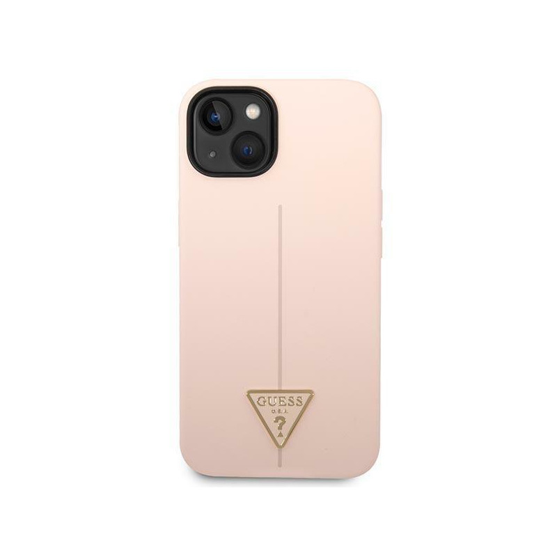 Guess Silicone Triangle dėklas iPhone 14 - rožinis