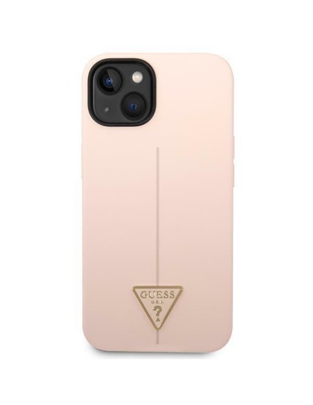 Guess Silicone Triangle dėklas iPhone 14 - rožinis Guess Silicone Triangle dėklas iPhone 14 - rožinis