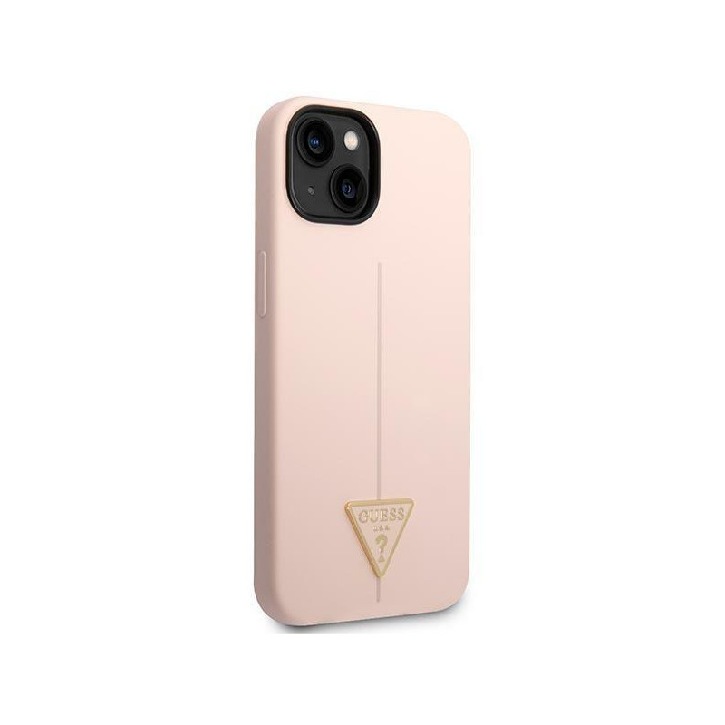 Guess Silicone Triangle dėklas iPhone 14 - rožinis