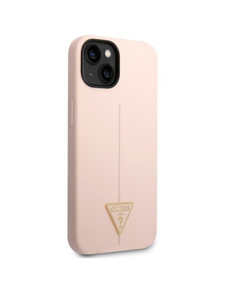 Guess Silicone Triangle dėklas iPhone 14 - rožinis Guess Silicone Triangle dėklas iPhone 14 - rožinis