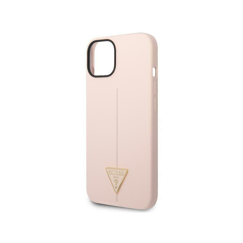 Guess Silicone Triangle dėklas iPhone 14 - rožinis