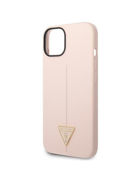 Guess Silicone Triangle dėklas iPhone 14 - rožinis Guess Silicone Triangle dėklas iPhone 14 - rožinis