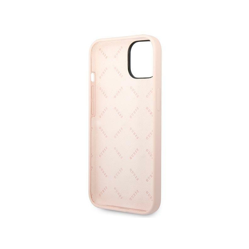 Guess Silicone Triangle dėklas iPhone 14 - rožinis