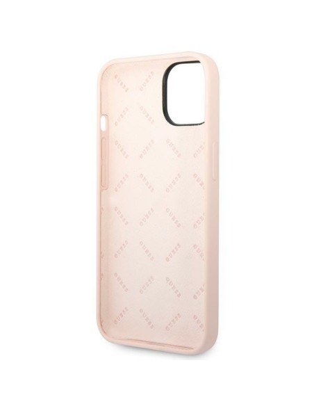 Guess Silicone Triangle dėklas iPhone 14 - rožinis Guess Silicone Triangle dėklas iPhone 14 - rožinis