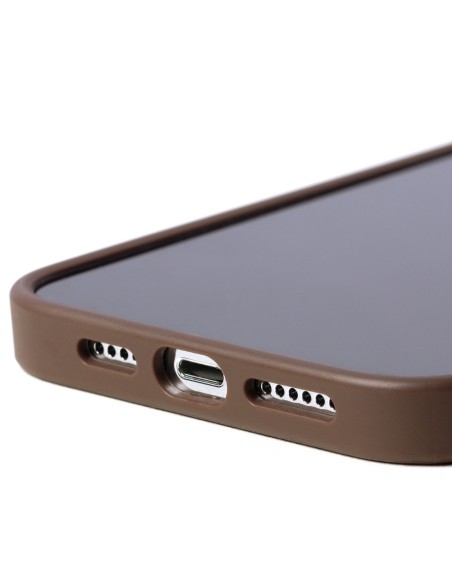 Guess 4G Metal Gold Logo dėklas, skirtas iPhone 14 Pro Max - rudas Guess 4G Metal Gold Logo dėklas, skirtas iPhone 14 Pro Max - rudas