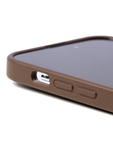 Guess 4G Metal Gold Logo dėklas, skirtas iPhone 14 Pro Max - rudas Guess 4G Metal Gold Logo dėklas, skirtas iPhone 14 Pro Max - rudas
