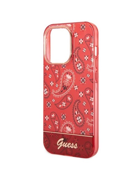 Guess Bandana Paisley dėklas, skirtas iPhone 14 Pro Max - raudonas Guess Bandana Paisley dėklas, skirtas iPhone 14 Pro Max - raudonas