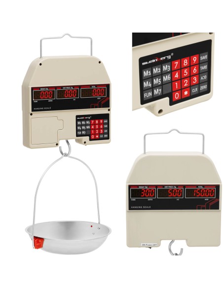 Pakabinamos LED parduotuvės svarstyklės 30 kg / 0,005 kg Pakabinamos LED parduotuvės svarstyklės 30 kg / 0,005 kg