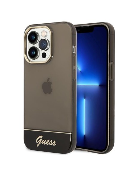 Guess Permatomas dėklas iPhone 14 Pro Max - juodas