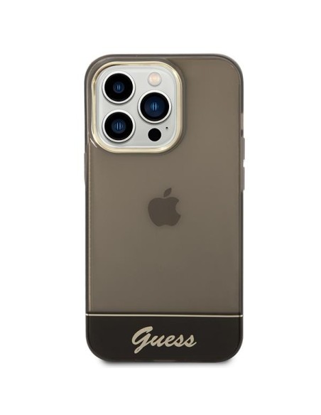 Guess Permatomas dėklas iPhone 14 Pro Max - juodas