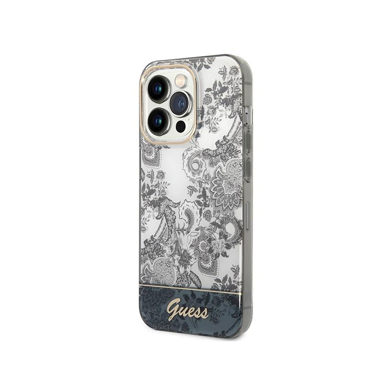 Guess Porcelain Collection dėklas, skirtas iPhone 14 Pro Max - pilkas
