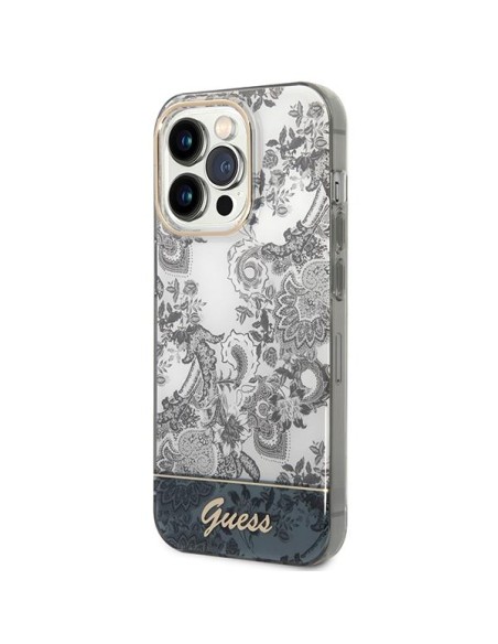Guess Porcelain Collection dėklas, skirtas iPhone 14 Pro Max - pilkas Guess Porcelain Collection dėklas, skirtas iPhone 14 Pro Max - pilkas