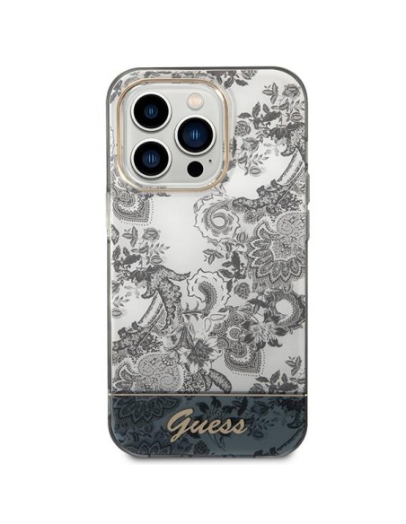 Guess Porcelain Collection dėklas, skirtas iPhone 14 Pro Max - pilkas Guess Porcelain Collection dėklas, skirtas iPhone 14 Pro Max - pilkas