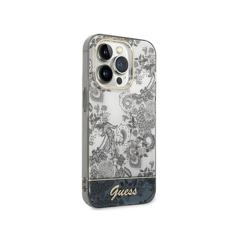 Guess Porcelain Collection dėklas, skirtas iPhone 14 Pro Max - pilkas