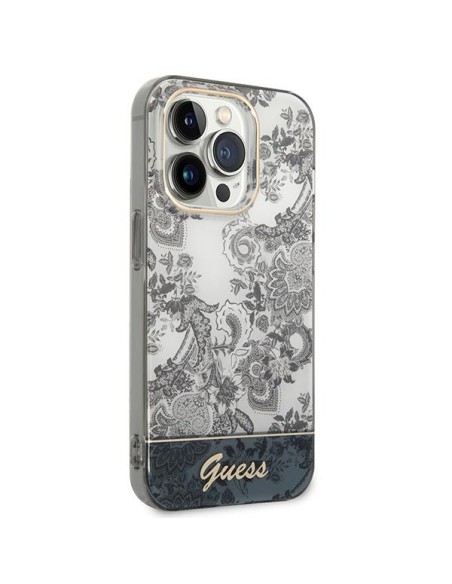 Guess Porcelain Collection dėklas, skirtas iPhone 14 Pro Max - pilkas Guess Porcelain Collection dėklas, skirtas iPhone 14 Pro Max - pilkas