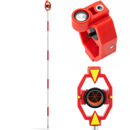 Mini prizminis geodezinis tolimačio veidrodis su variu dengtu poliu sk. 2,54 cm 1,2 m
