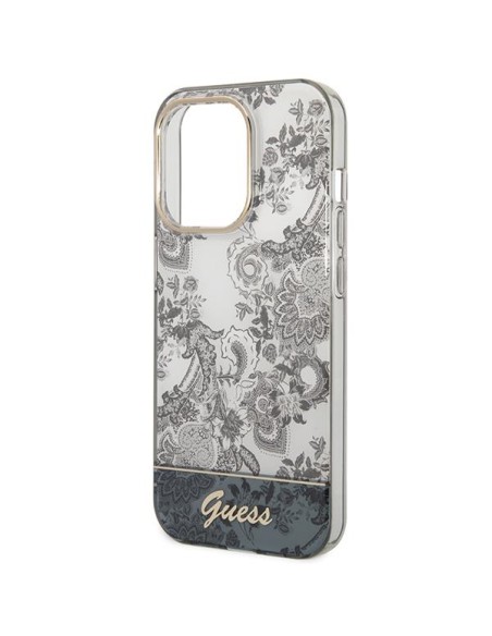 Guess Porcelain Collection dėklas, skirtas iPhone 14 Pro Max - pilkas Guess Porcelain Collection dėklas, skirtas iPhone 14 Pro Max - pilkas