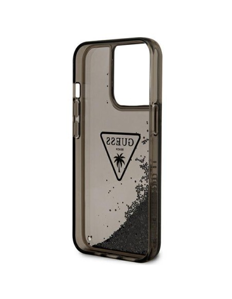 Guess Liquid Glitter Palm Collection dėklas, skirtas iPhone 14 Pro Max - juodas Guess Liquid Glitter Palm Collection dėklas, skirtas iPhone 14 Pro Max - juodas