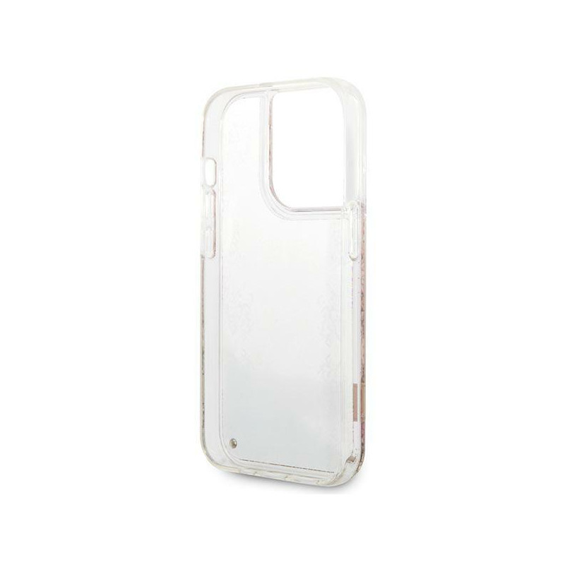 Guess Paisley Liquid Glitter dėklas iPhone 14 Pro Max - auksinis