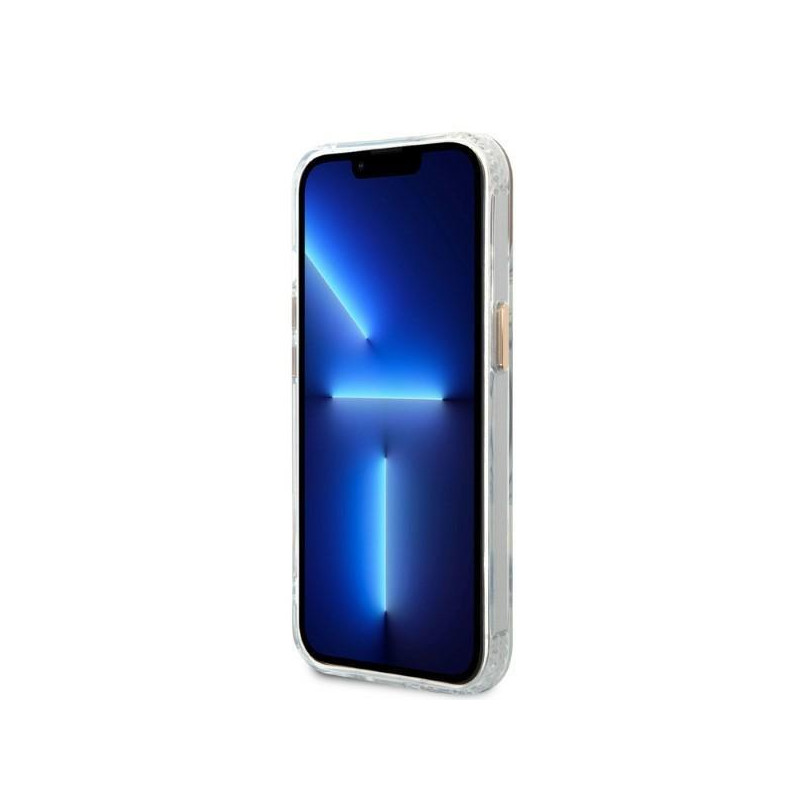 Guess Metal Outline MagSafe dėklas iPhone 13 - auksinis