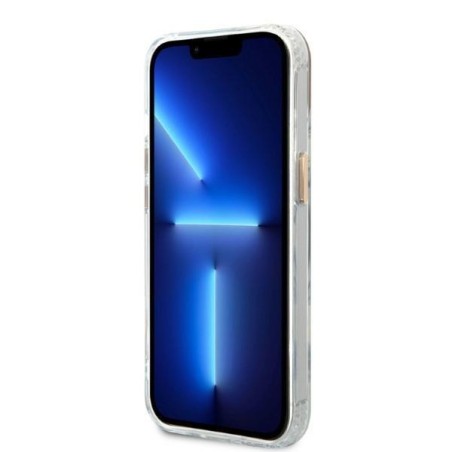 Guess Metal Outline MagSafe dėklas iPhone 13 - auksinis Guess Metal Outline MagSafe dėklas iPhone 13 - auksinis