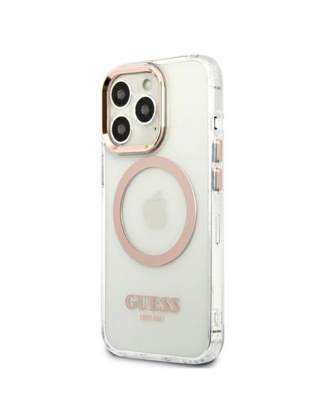 Guess Metal Outline MagSafe dėklas iPhone 13 Pro Max - auksinis