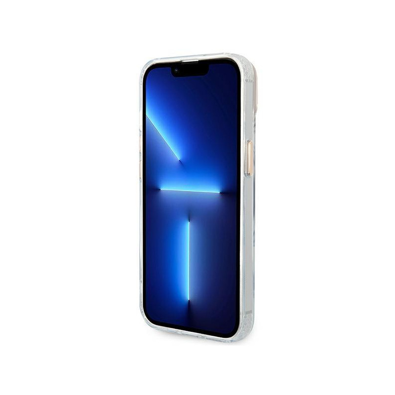 Guess Metal Outline MagSafe dėklas iPhone 14 Plus - auksinis