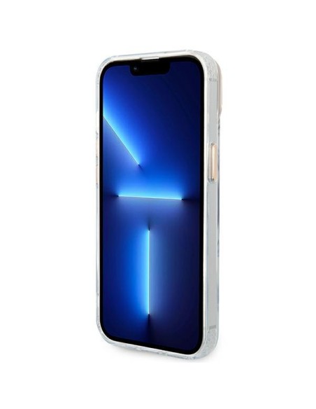 Guess Metal Outline MagSafe dėklas iPhone 14 Plus - auksinis