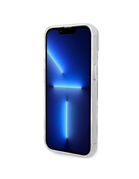 Guess Metal Outline MagSafe dėklas iPhone 14 Plus - sidabrinis Guess Metal Outline MagSafe dėklas iPhone 14 Plus - sidabrinis