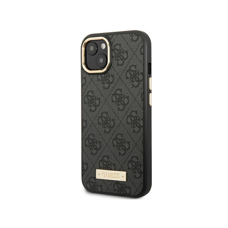 Guess 4G Logo Plate MagSafe dėklas iPhone 14 Plus - juodas