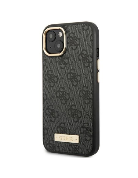 Guess 4G Logo Plate MagSafe dėklas iPhone 14 Plus - juodas