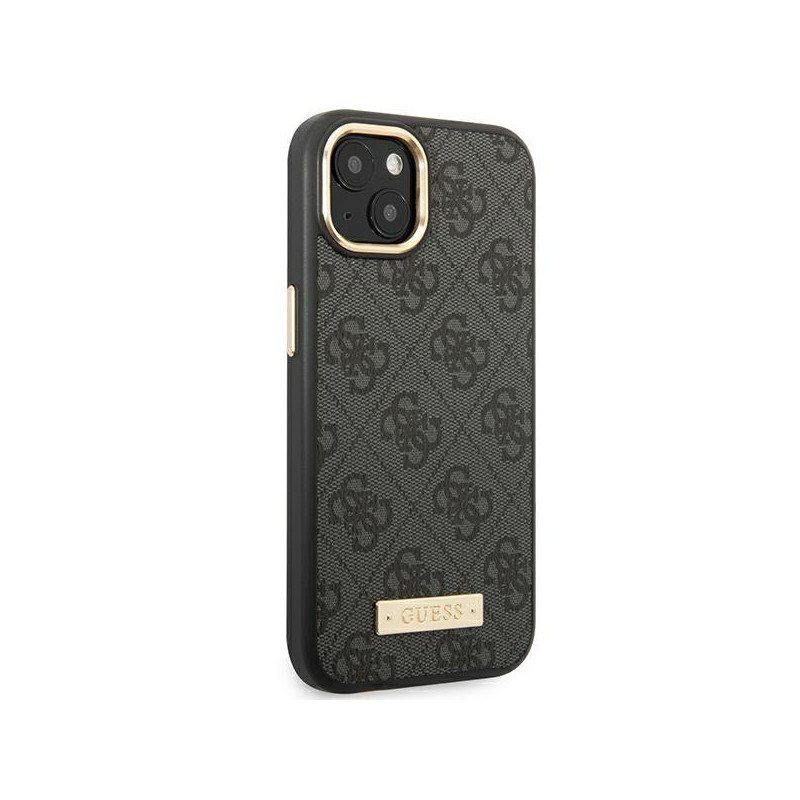 Guess 4G Logo Plate MagSafe dėklas iPhone 14 Plus - juodas