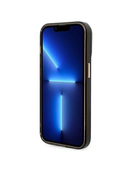 Guess Gold Outline permatomas MagSafe dėklas, skirtas iPhone 14 Pro Max - juodas Guess Gold Outline permatomas MagSafe dėklas, skirtas iPhone 14 Pro Max - juodas
