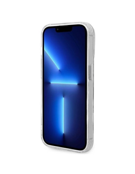 Guess Metal Outline MagSafe dėklas, skirtas iPhone 14 Pro Max - sidabrinis Guess Metal Outline MagSafe dėklas, skirtas iPhone 14 Pro Max - sidabrinis
