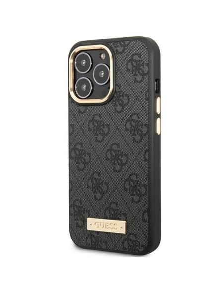 Guess 4G Logo Plate MagSafe dėklas, skirtas iPhone 14 Pro Max - juodas Guess 4G Logo Plate MagSafe dėklas, skirtas iPhone 14 Pro Max - juodas